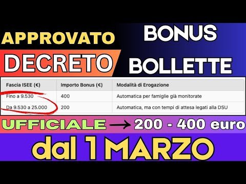 ✅ APPROVATO IL DECRETO BONUS BOLLETTE: 200€ - 400€ IN ARRIVO! ISEE E COME FARE DOMANDA 📢