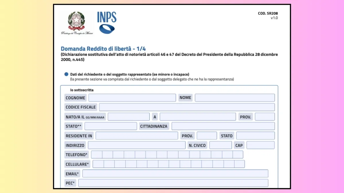 Reddito di Libertà 2025 INPS